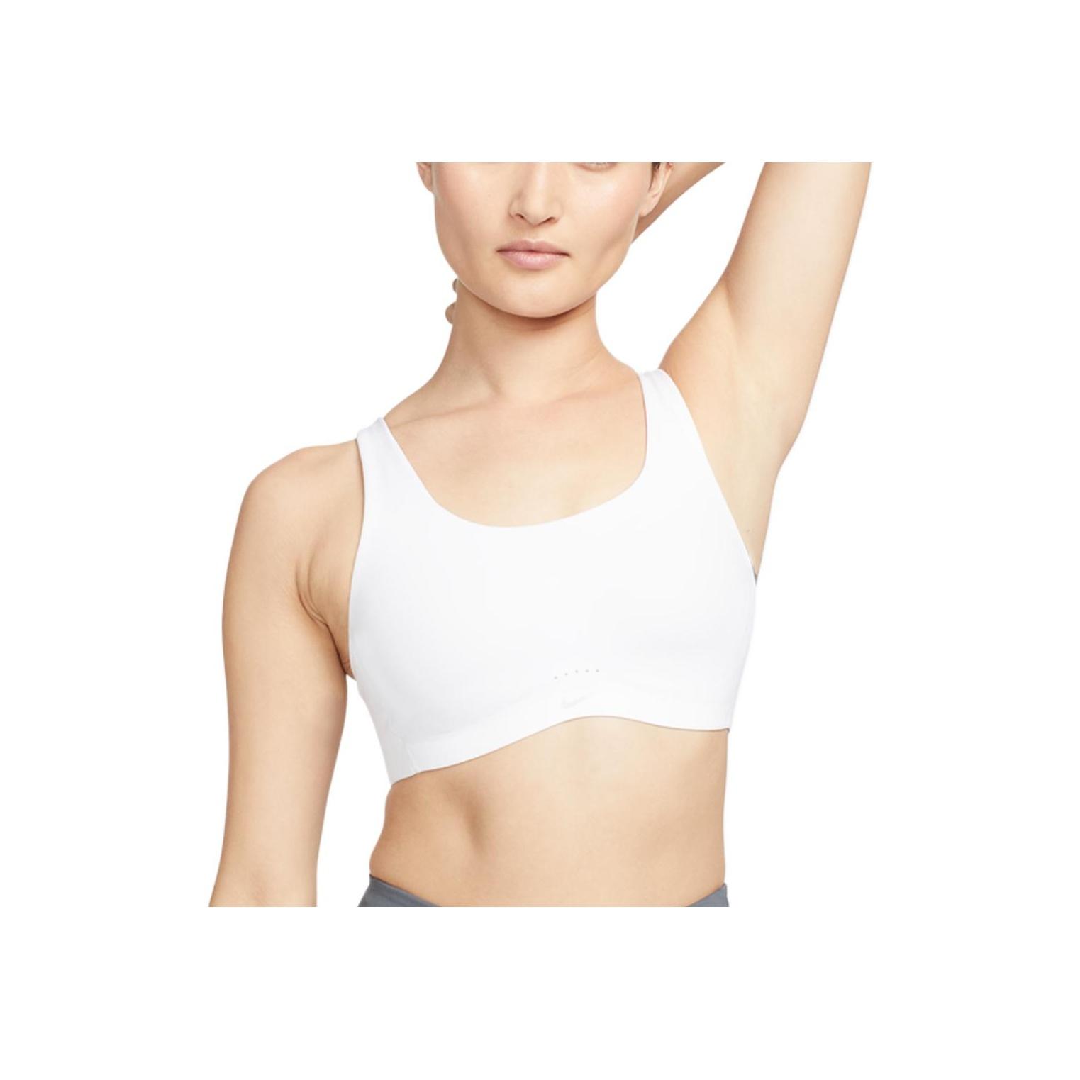 

Nike Однотонный спортивный бюстгальтер с широкими бретелями и низкой ударопрочностью, женское нижнее белье, белое DM0531-100 S