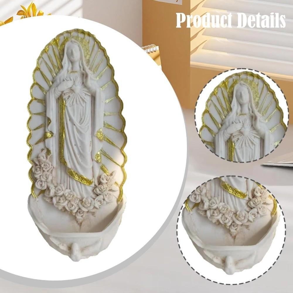 Religious Virgin Mary Holy Water Font Wall Mounted Mary Wall Hanging Font Home Decor