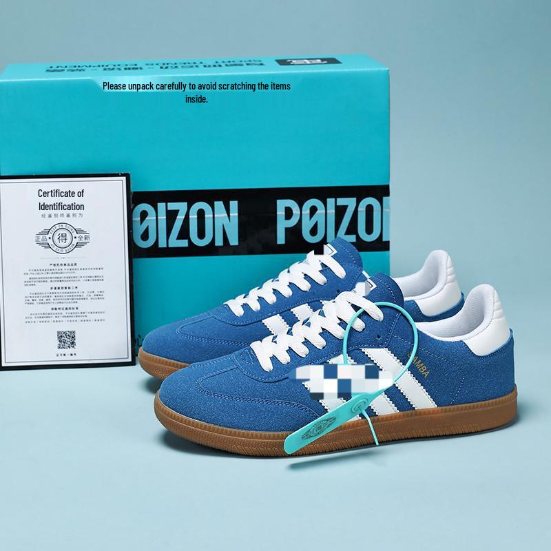 De Xun Pánské a dámské všestranné ležérní tenisky s plochou podrážkou Forrest Gump - Pár styl s designem tří pruhů Samba