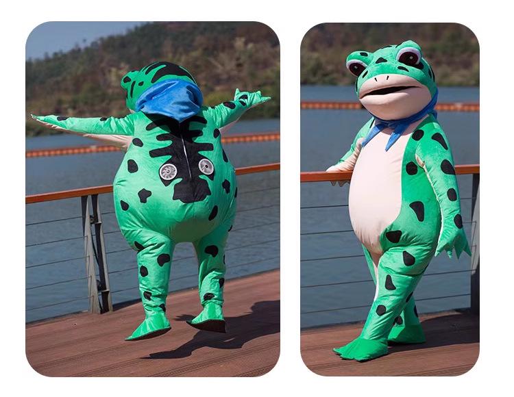 Huluwa Inflatable Frog Cartoon Mascot Costume - Toad Spirit Doll Outfit