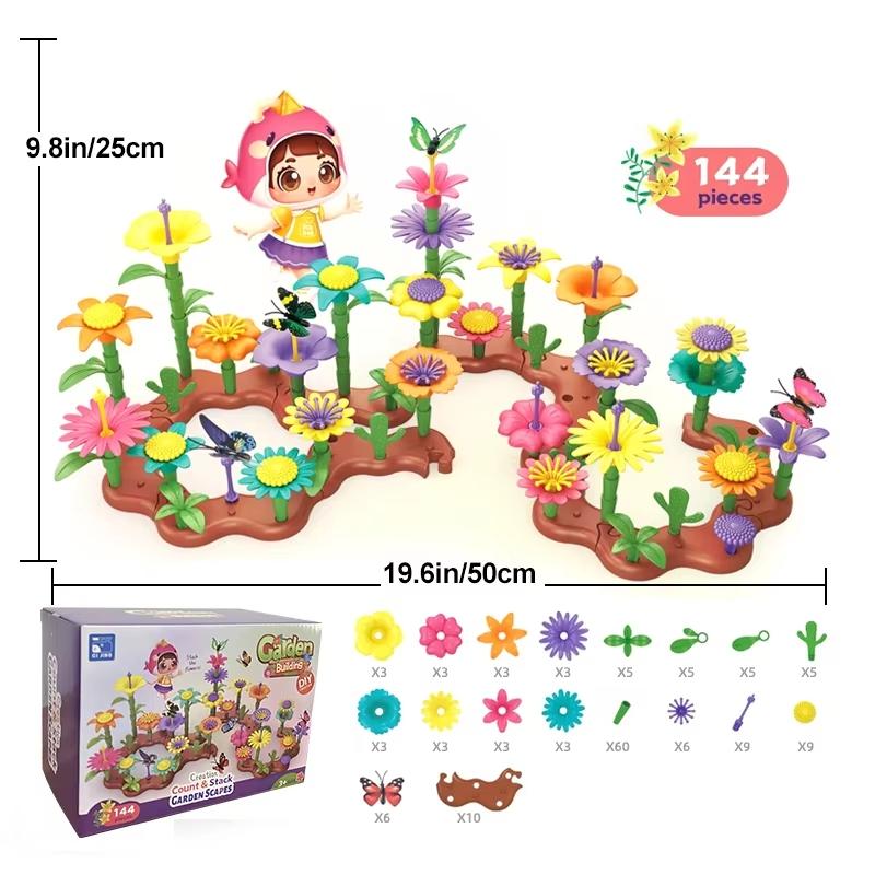 Grow Their Imagination With Stem Educational Flower Garden Construction Plaything - Perfect Present For 3-7 Year Old Young Boys & Girls