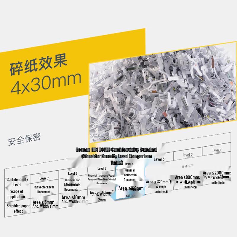 Qixin Level 4 Micro-cut Paper Shredder CN plug (adapter included)