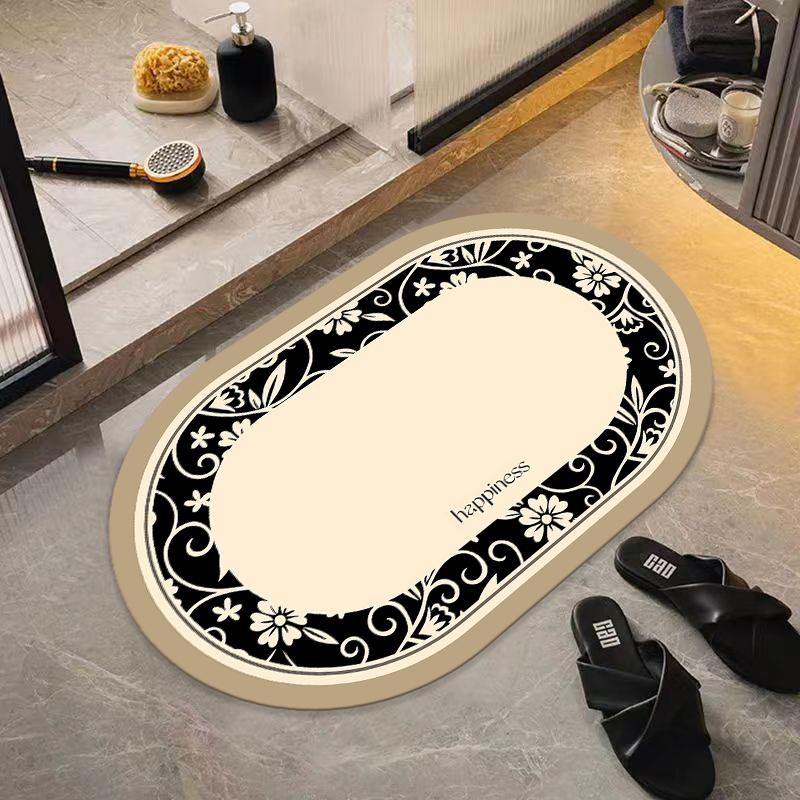 Bathroom floor mat, water-absorbing non-slip mat, home entrance door wear-resistant foot mat, bathroom, kitchen thickened carpet