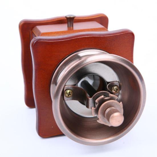 Wygodna, trwała, oszczędzająca pracę, solidna, klasyczna, ręczna korba drewniana szlifierka do ziaren do ręcznego młynka do kawy w kuchni