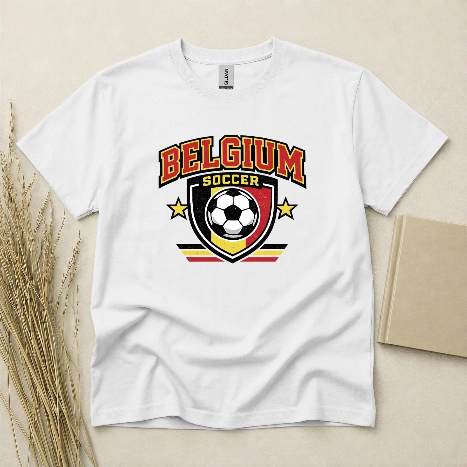 Belgium Soccer Fan T Shirt Supporters Gildan Cotton Adult Kids Family Top XL