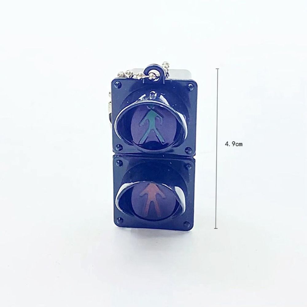 Glowing Charms Signal Light Pendant Bag Pendant 3D Key Ring Unique Traffic Light Key Chain  Couple