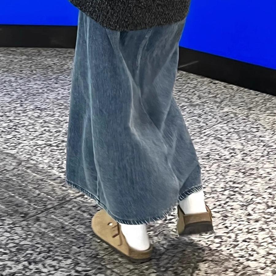 Soft leather version~ Boken shoes platform slippers women's spring and autumn 2025 new outer wear fishing half slippers Boken shoes