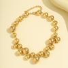 European-American Punk Choker: Oversized Bead, Imitation Pearl Necklace for Women.