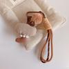 Bag Pendant Cute Fabric Mushroom Keychain Soft Stuffed Keyrings with Lanyard  Gifts