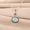 Aqua Chalcedony Gemstone 925 Sterling Silver Handmade Dainty Silver Pendant 1.7" Christmas Gift VPP-1-18
