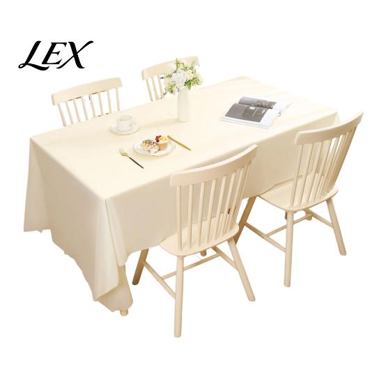 Oil-Proof Tablecloth for Rectangle Table, Cream Style Pure Color Tablecloth, Waterproof Solid PEVA Table Cover Coffee Tables Dorm Desks Photo