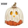 Festive Halloween Table Decor Light Up Ghost Pumpkin Decoration, Vintage Detachable Lamp with Indoor Fall Decorations LED Candle for Kitchen Tabletop