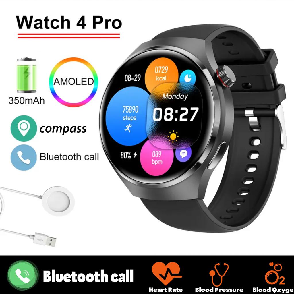 2025 New GT Series Smart Watch 4 Pro AMOLED HD Screen Bluetooth Call Heart Rate Waterproof SmartWatch For Huawei Watches Men Ms.