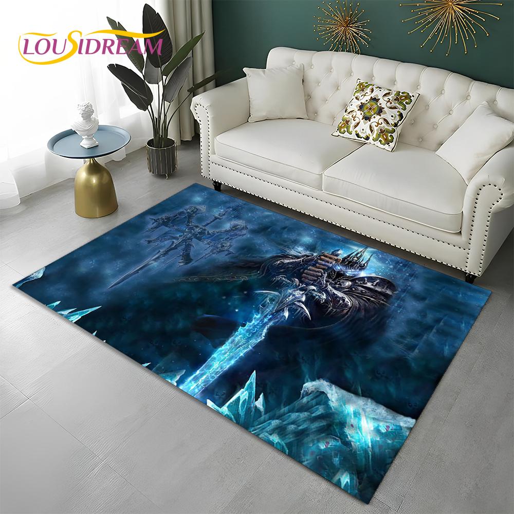 World of Warcraft Game WOW Lich King DH Carpet Rug for Home Living Room Bedroom Sofa Doormat Decor,Area Rug Non-slip Floor Mat