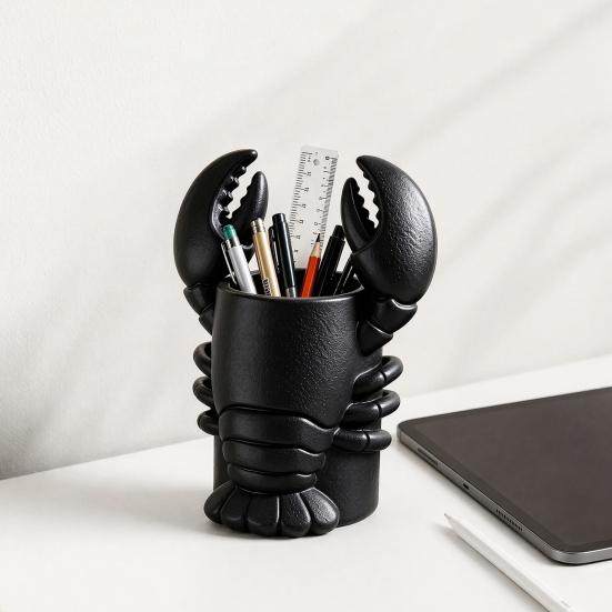 Lobster Pen Holder, Halloween Funny Sea Animal Pencil Stand, Creative Desk Organizer for Brushes Makeup Tools, Office Home Decor