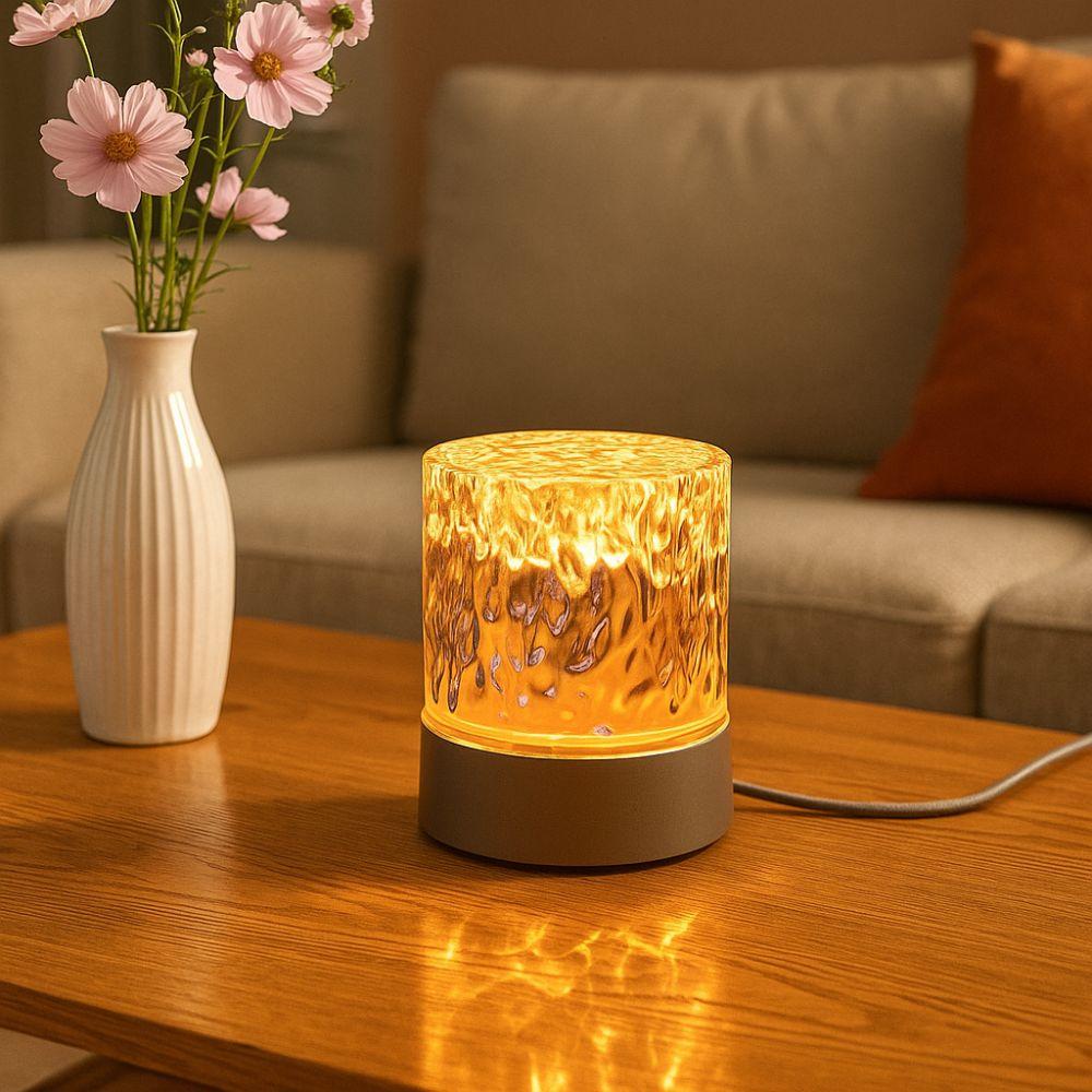 16 Colors Water Ripples Lights USB Rotating Water Wave Lamp  Bedside Table