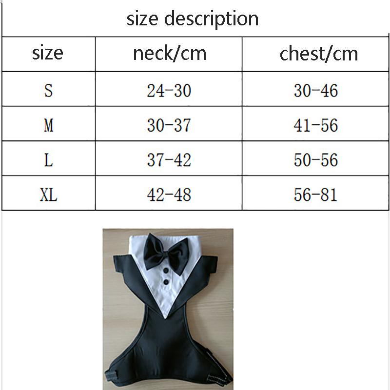 Classic Tuxedo Dog Harness with Leash Set,Dog Vest Harness,Soft Breathable Mesh Pet Harness with Bow Tie, Small Medium Dogs Cats Harness