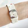 Compatible Embroidered Daisy Watch Strap for Apple Watch Series 11, Huawei FIT4, and Xiaomi 9Pro.