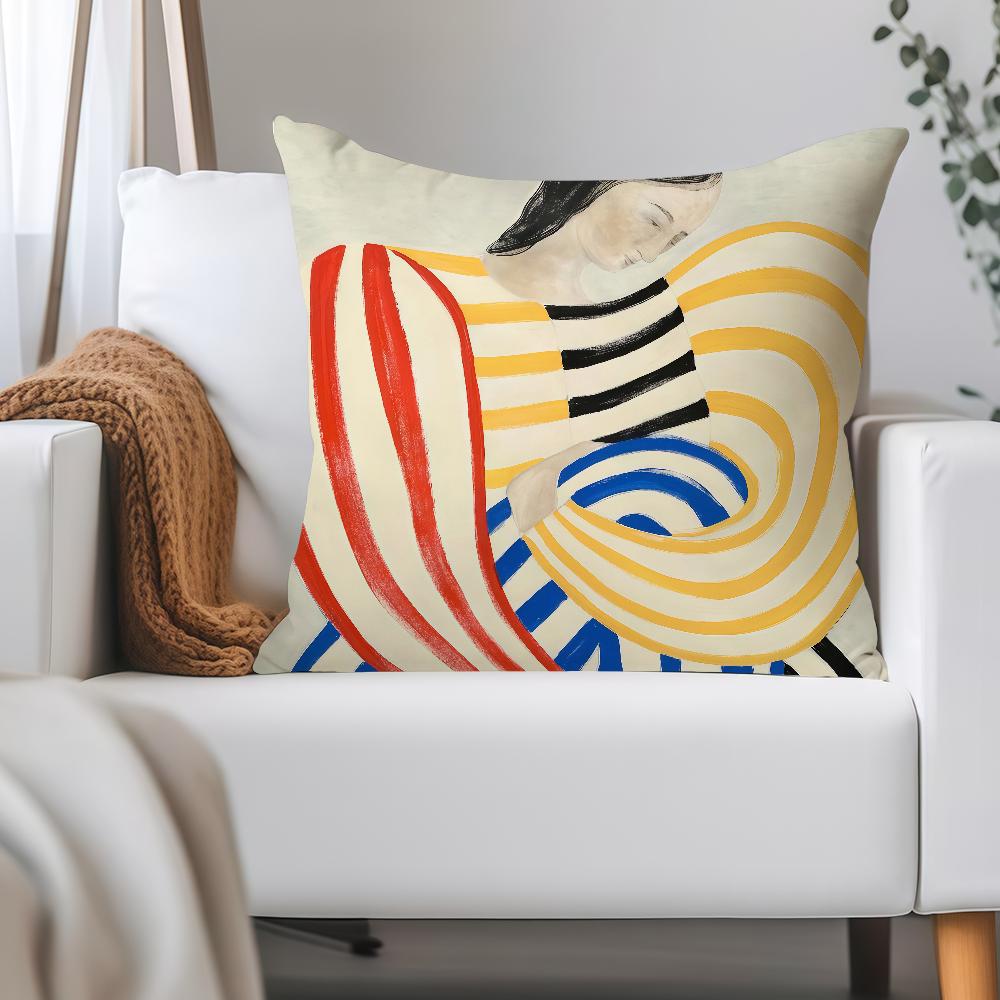 Line Art S-sofia Lind Pillow Case Applicable Space For Guest Rooms Interiors Cars Office House Decoration