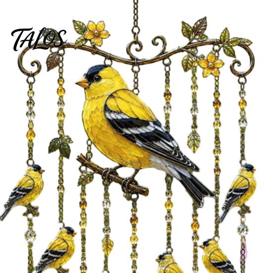 Nature-inspired Wind Chime Outdoor Bird Chimes, Decorative Hanging Pendants, Acrylic Garden Ornament Window Hangings for Porch Patio Decorations Cozy