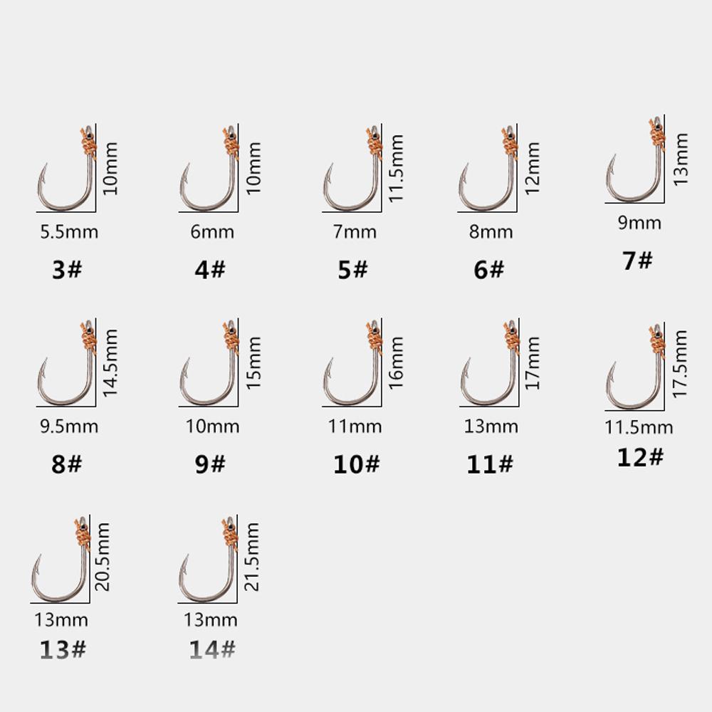 5 Sacchetti Acciaio ad Alto Tenore di Carbonio Filo da Pesca Amo con Filo con 5 Amo Singolo Montature Girella Esche Mare Calata Acqua Piombi da Pesca 3#-13# 260319
