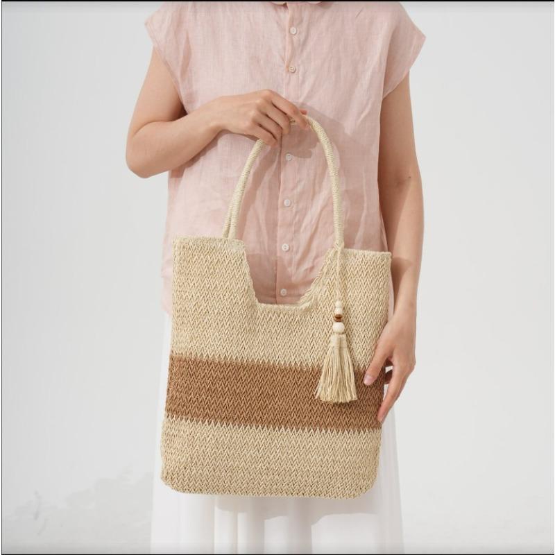 Shoulder Casual Straw Bag Woven Bag Versatile Seaside Travel Beach Large Capacity Tote Bag Women Portable