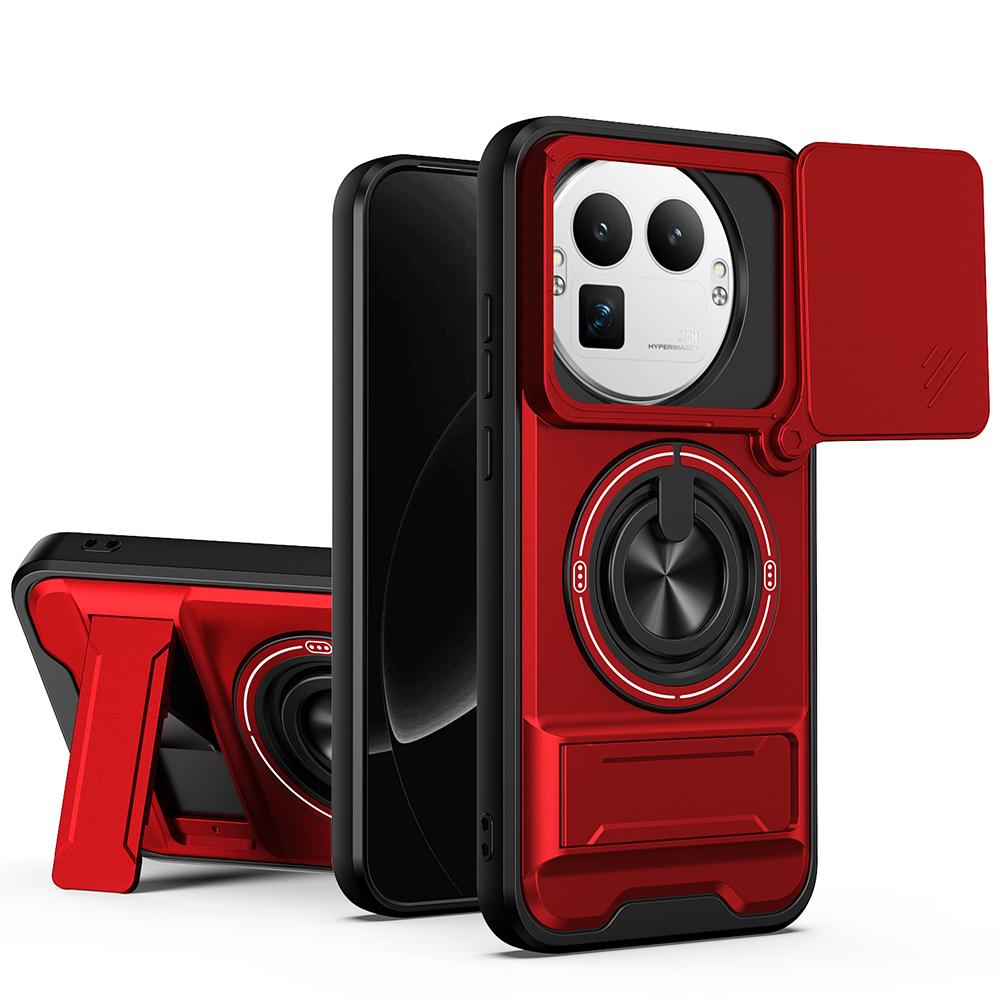 KEYSION Magnetic Phone Case for Realme GT 8 Pro Slide Camera Lens Protection Upright Kickstand 360° Ring Shockproof Back Cover