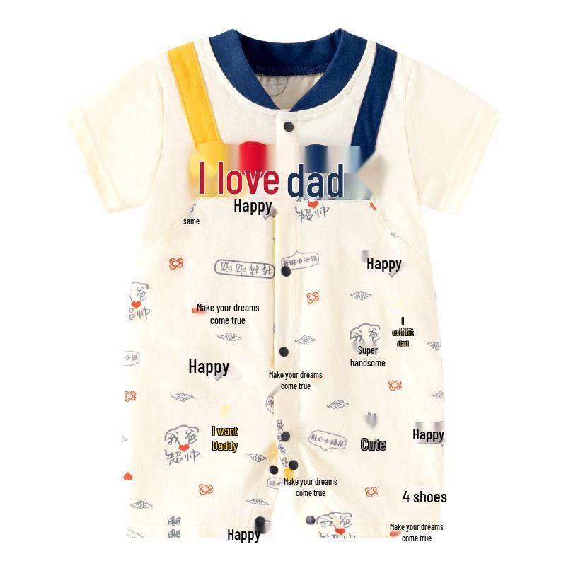 Voyex Zomer Rompertje met Korte Mouwen van Puur Katoen voor Baby's - Kinder Cartoon Kruip Bodysuit 90 cm