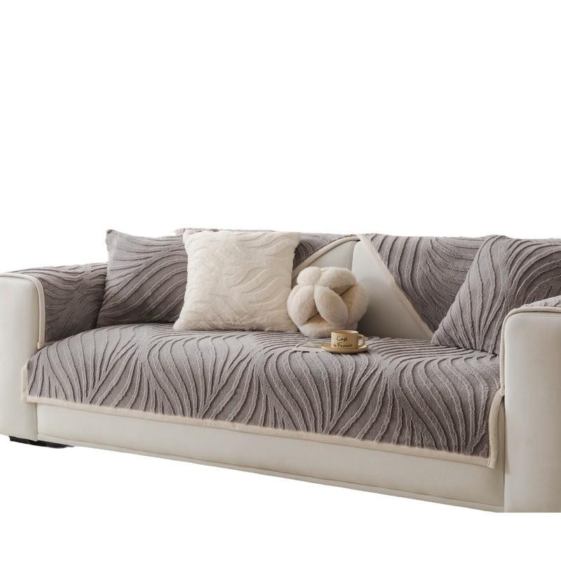 Winter Sofa Cushion  Autumn And Winter New Rabbit Plush Seat Cushion Non-Slip Leather Sofa Cover Cloth Towel Cream Wind