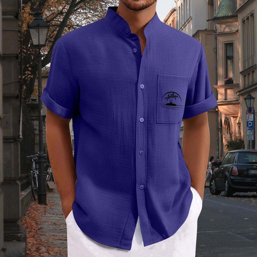 Pánské ležérní volné tričko s krátkým rukávem a potiskem a módním topem