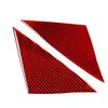 2Pcs Red Front Window Triangle A-Pillar Carbon Fiber Decal For Tesla Model Y/3