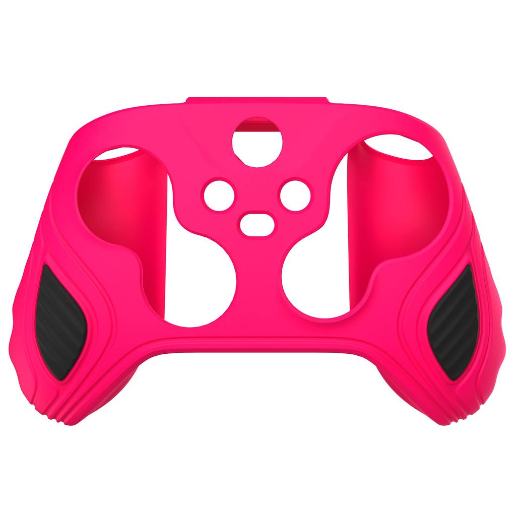 Silicone Case Cover for PlayVital Xbox Series Soft Rubber Case for Xbox Core with Thumb Grip Cap Edition Black Bright Two-tone Anti-slip X/S