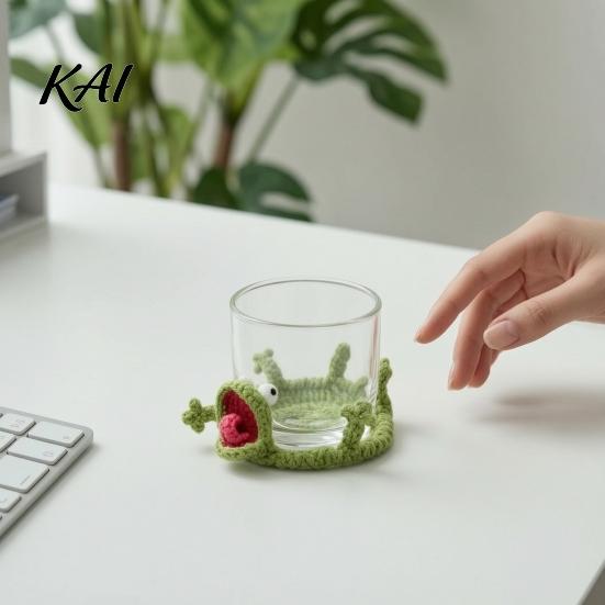 Kit Fai da Te Sottobicchiere Lucertola all'Uncinetto, Artigianato Animale a Maglia Fatto a Mano, Sottobicchiere Decorativo per Tazza da Bevanda Caffè per Adulti, Principiante