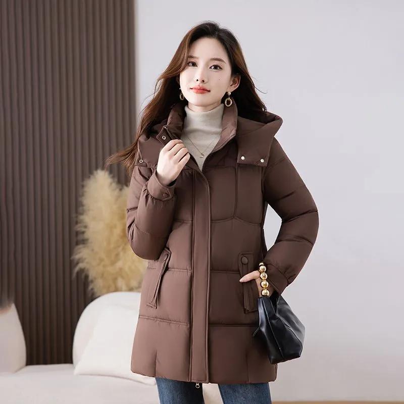 Down Padded Jacket Women's Winter Mid-length Padded Jacket Loose Thick Warm Fashion Padded Jacket Cold-proof Jacket