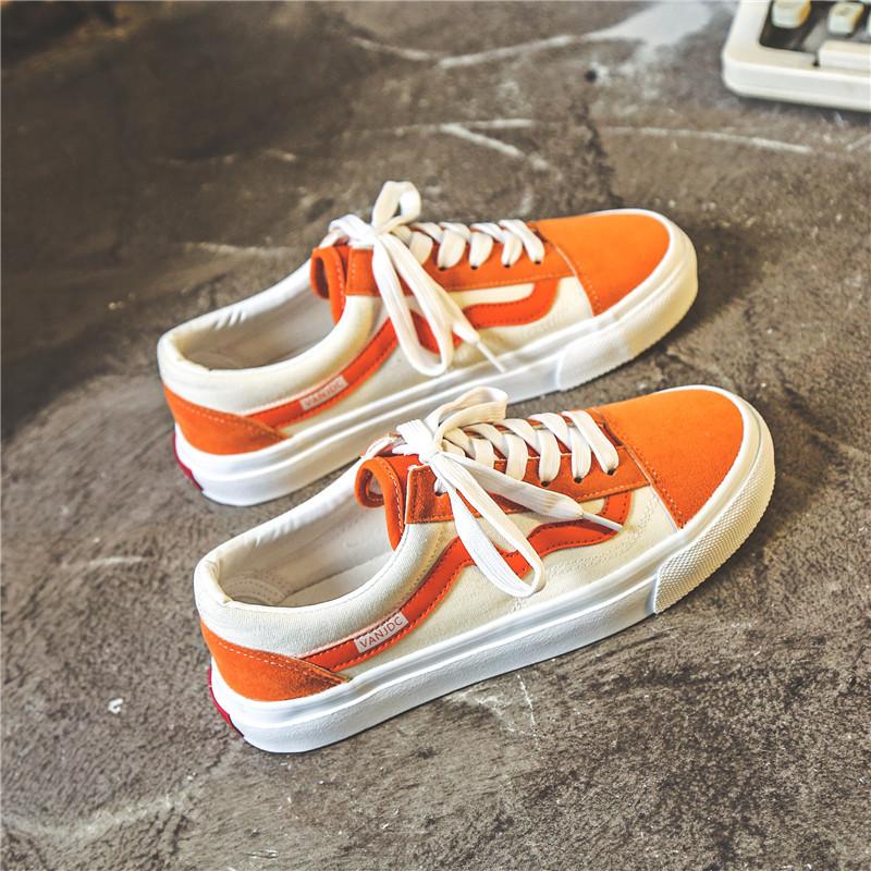 Spring and Autumn New Original Ins Black and White Plaid Niche Canvas Shoes Female Students Korean Version Versatile Flat Baseplate Shoes