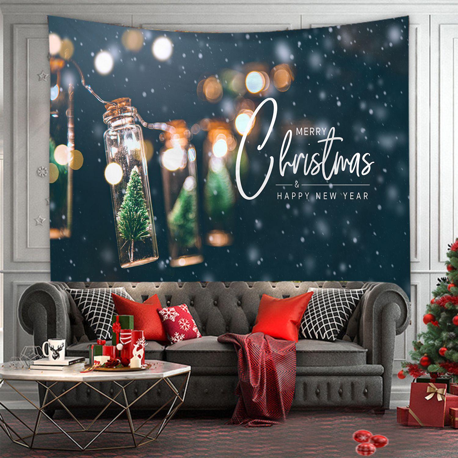 

Домашний декор Tapiz navideño, спальня, гостиная, украшение на стену, фон, тканевый рождественский принт, украшение, гобелен 100x75cm