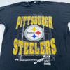 Vintage 90s PITTSBURGH STEELERS BEYOND THE LINES T-Shirt LARGE/XL Football NFL
