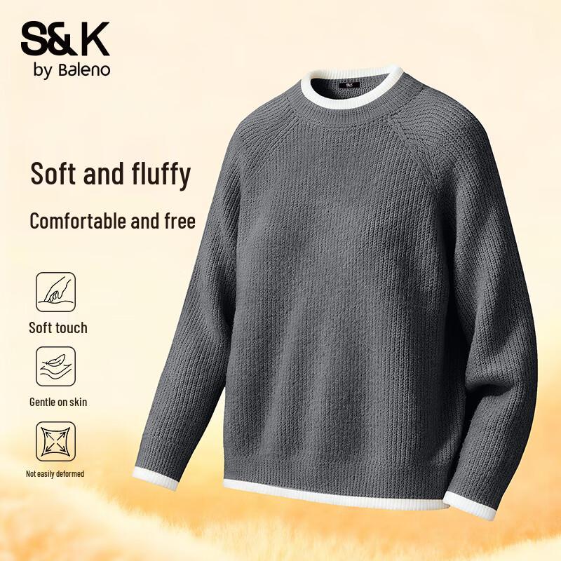 

Baleno S&K Series Men s Winter Colorblock Round Neck Pullover Sweater XL