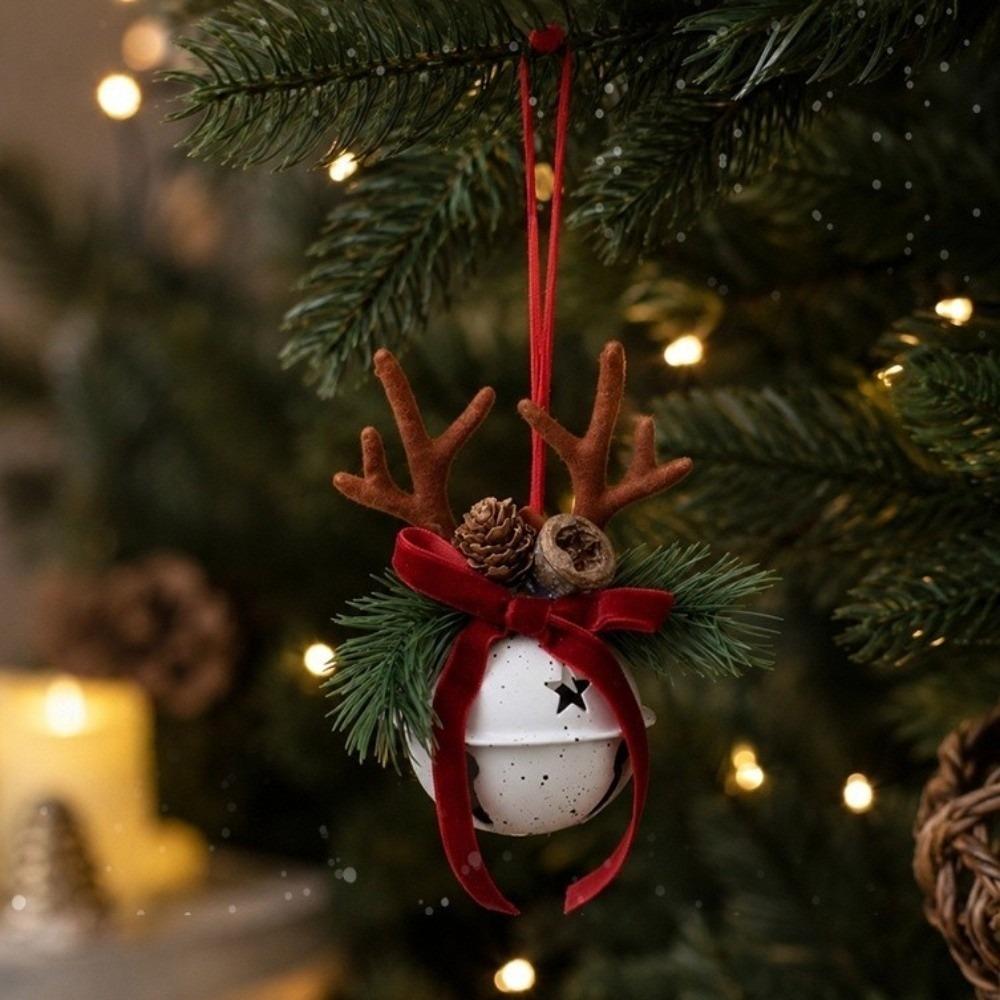 Antlers Christmas Tree Hanging Bells Vintage Rustic Style Holiday Hanging Decor Shop Windows