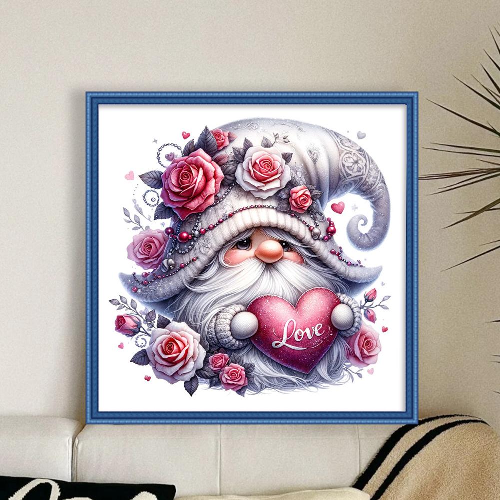 Gnome Printed Cross Stitch Kit 40x40cm DIY 11CT Thread Art Needlework Home Decor