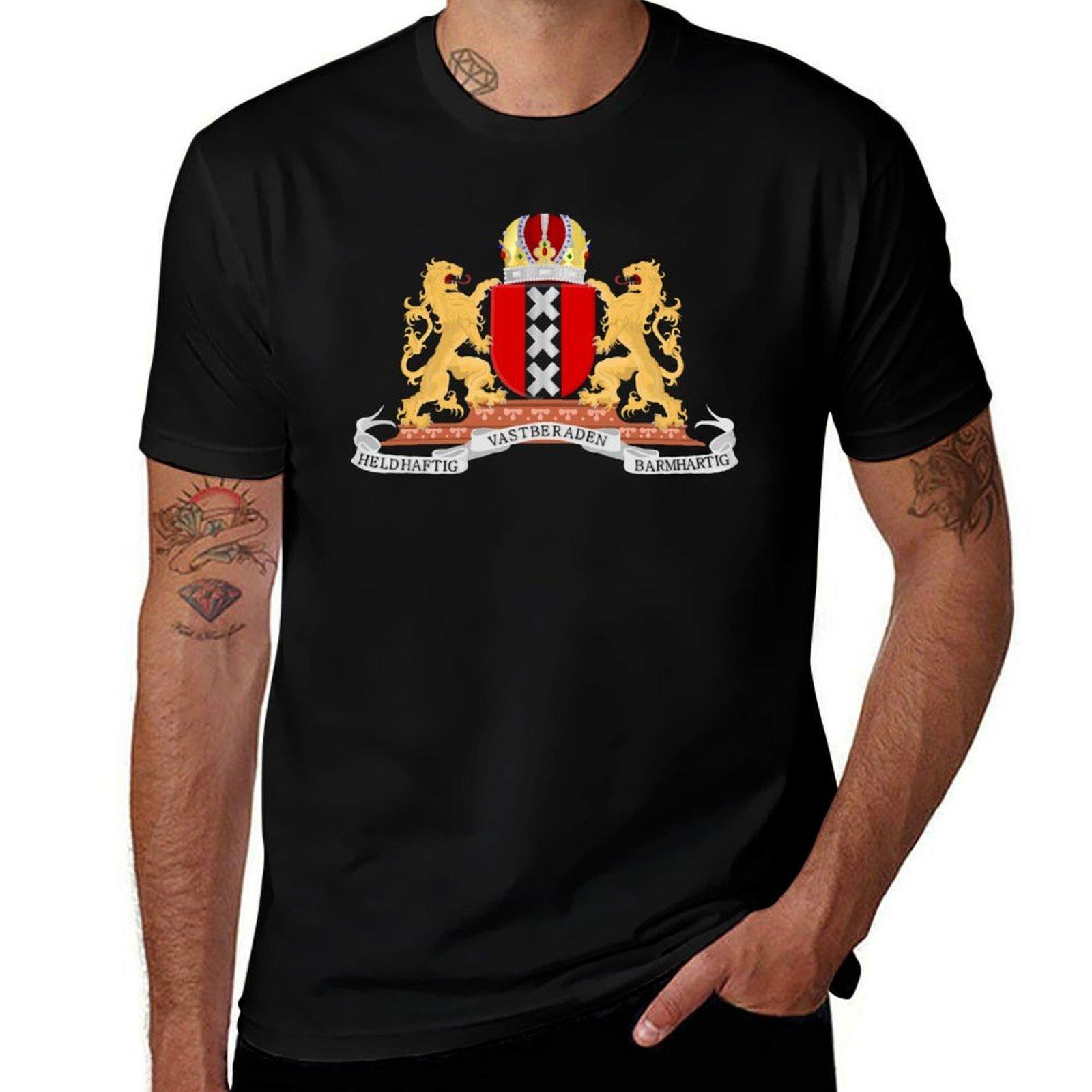 Amsterdam Coat of Arms T-Shirt T Shirt Personalised Funny T Shirts Dark Humor Cotton T Shirt Man T-Shirt S разноцветный