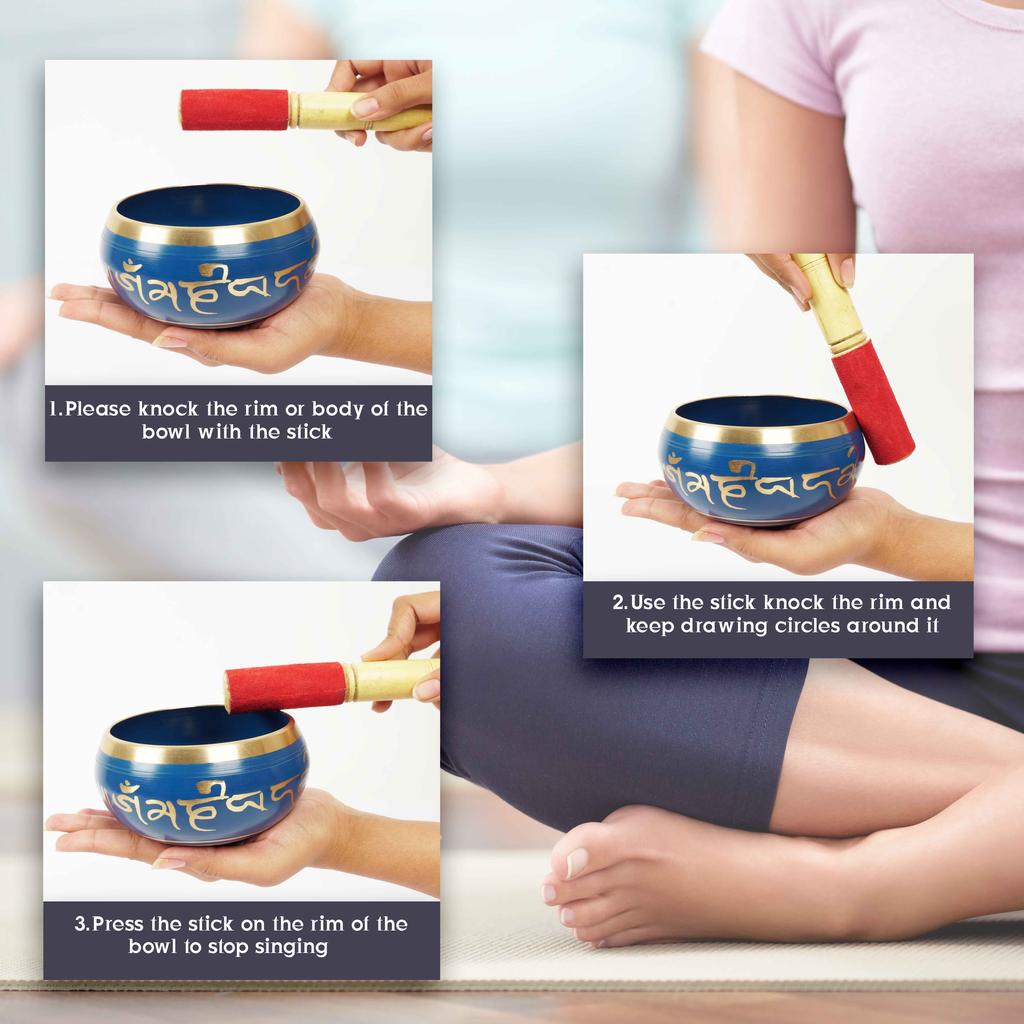 IBA Indianbeautifulart Tibetansk sangskål Musikkinstrument for meditasjon W pinne og pute