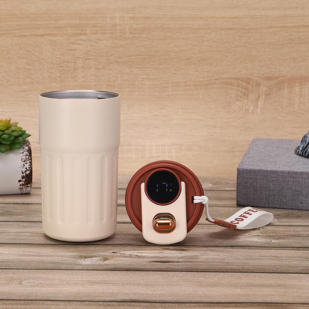 Simple 316 Stainless Steel Coffee Cup Smart Temperature Display Sling Thermos Cup Business School Gift Water Cup