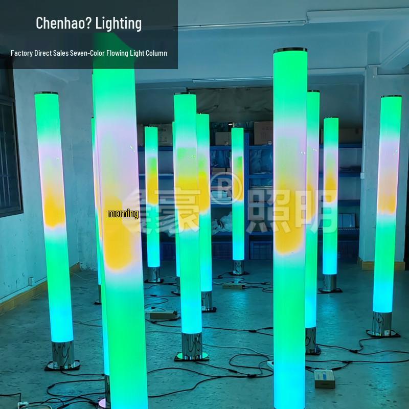 Interactive LED Cylinder: Colorful Touch & Sound-Control Light for Scenic Decoration