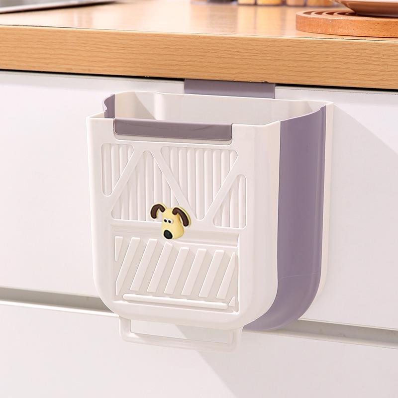 Lixeira de Cozinha Espessa Dobrável de Parede - Grande Capacidade para Armazenamento de Lixo Doméstico