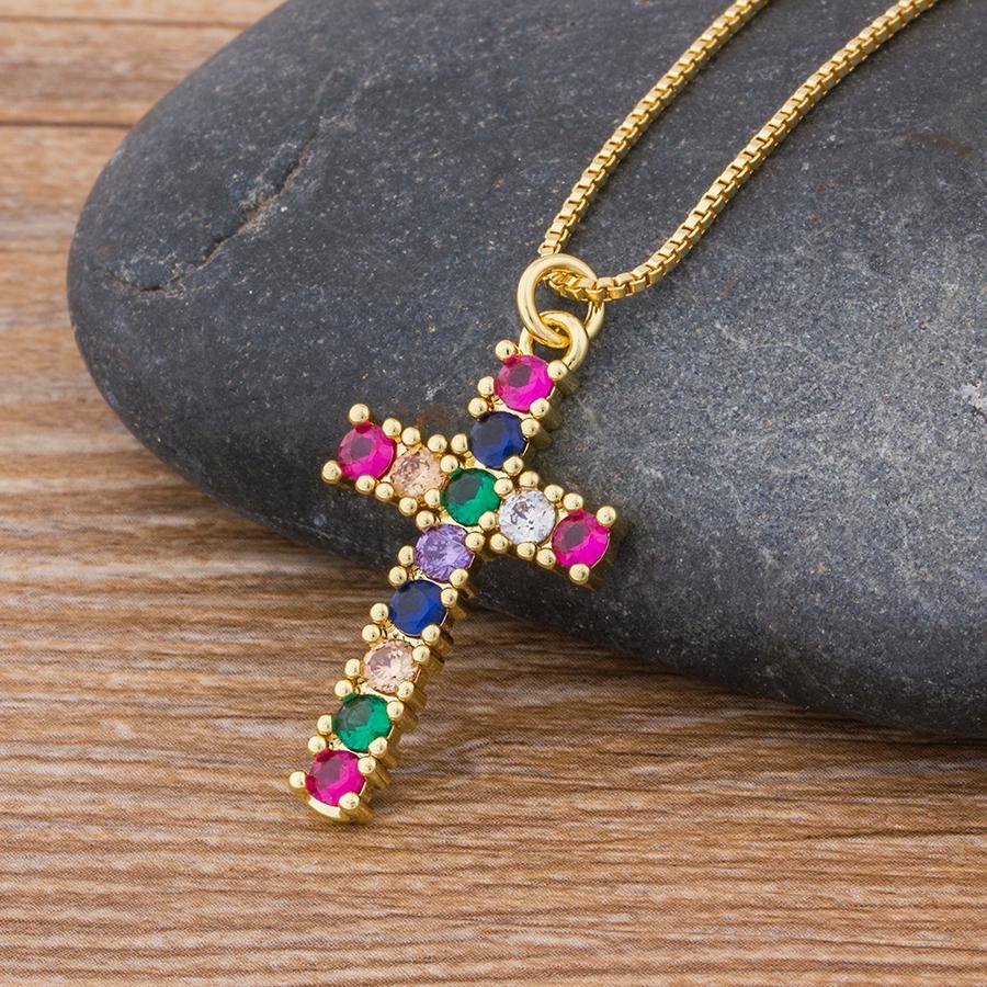 Nidin Moda Collana Arcobaleno Ciondoli Multicolore Gioielli Charms Collana a Catena Lunga Per Donna Bel Regalo per Festa di Compleanno
