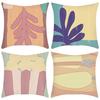 New Artistic Abstract Cartoon Ventilated Plant Print Pillowcase Home Sofa Cushion Pillowcase