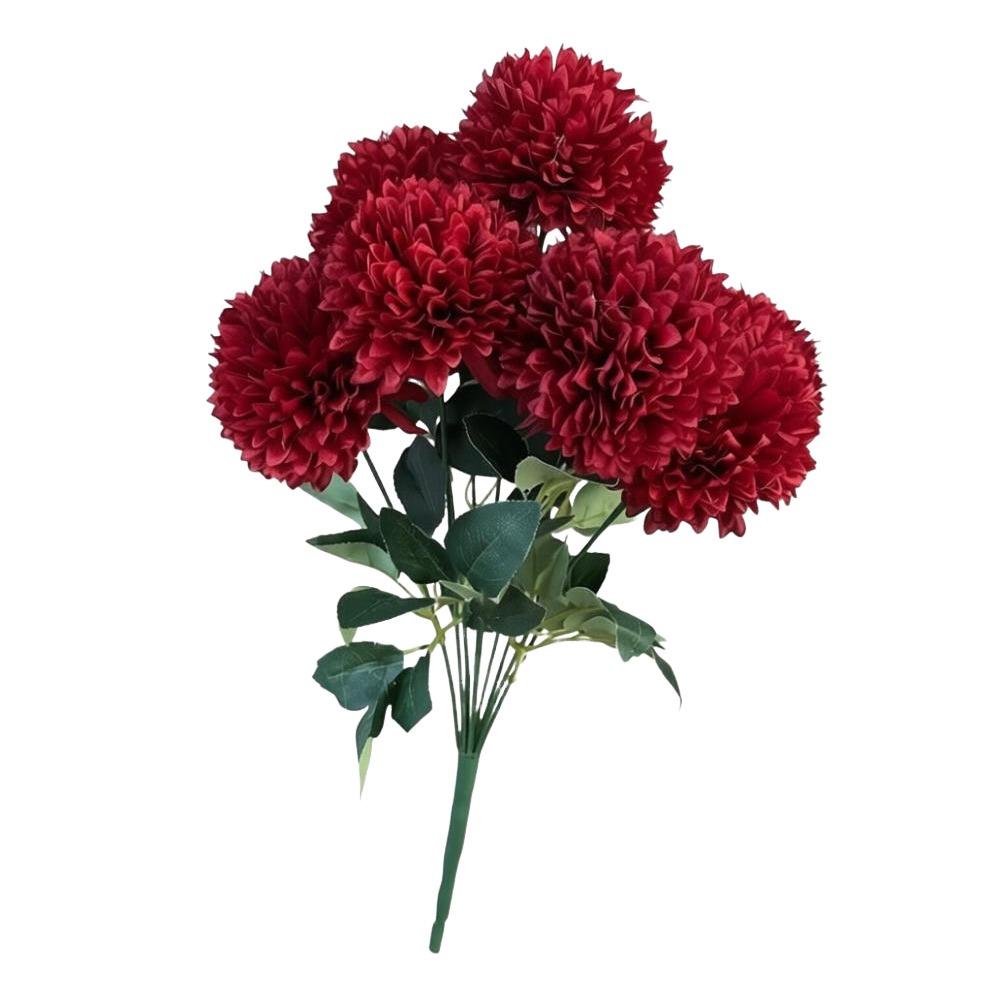 9 Heads Artificial Dandelion Bouquet Dyed Edged DIY Floral Materials Chrysanthemum Bunch Silk Cloth Realistic Simulation Flowers