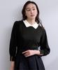 Yours BFXU1764 Collared Puff Sleeve Size Gray Women's Knit, M,