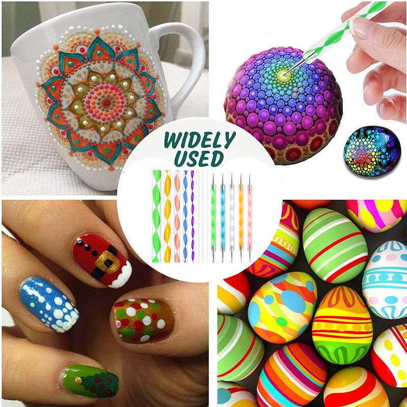 13 Pcs Mandala Tool Set Rock Painting DIY Graffiti Acrylic Paint Dot Drill Pen Acrylic Stick